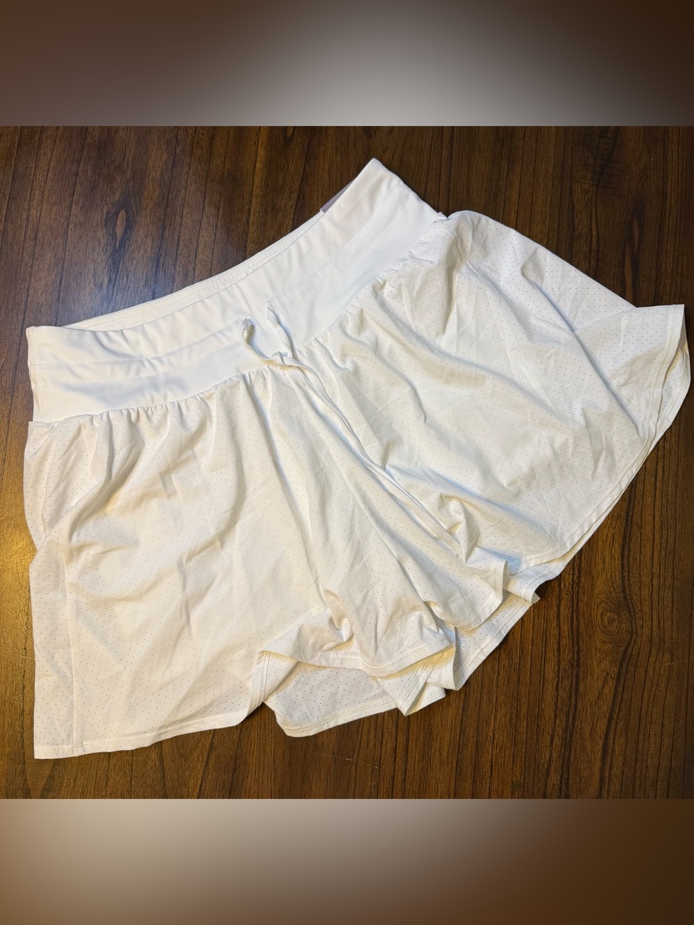 White Calia Athletic short with Built-In Shorts